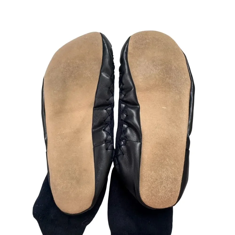 HANNA ANDERSSON Leather Bottom Soft Slipper Sock Size 3-5 Kids Navy Blue
